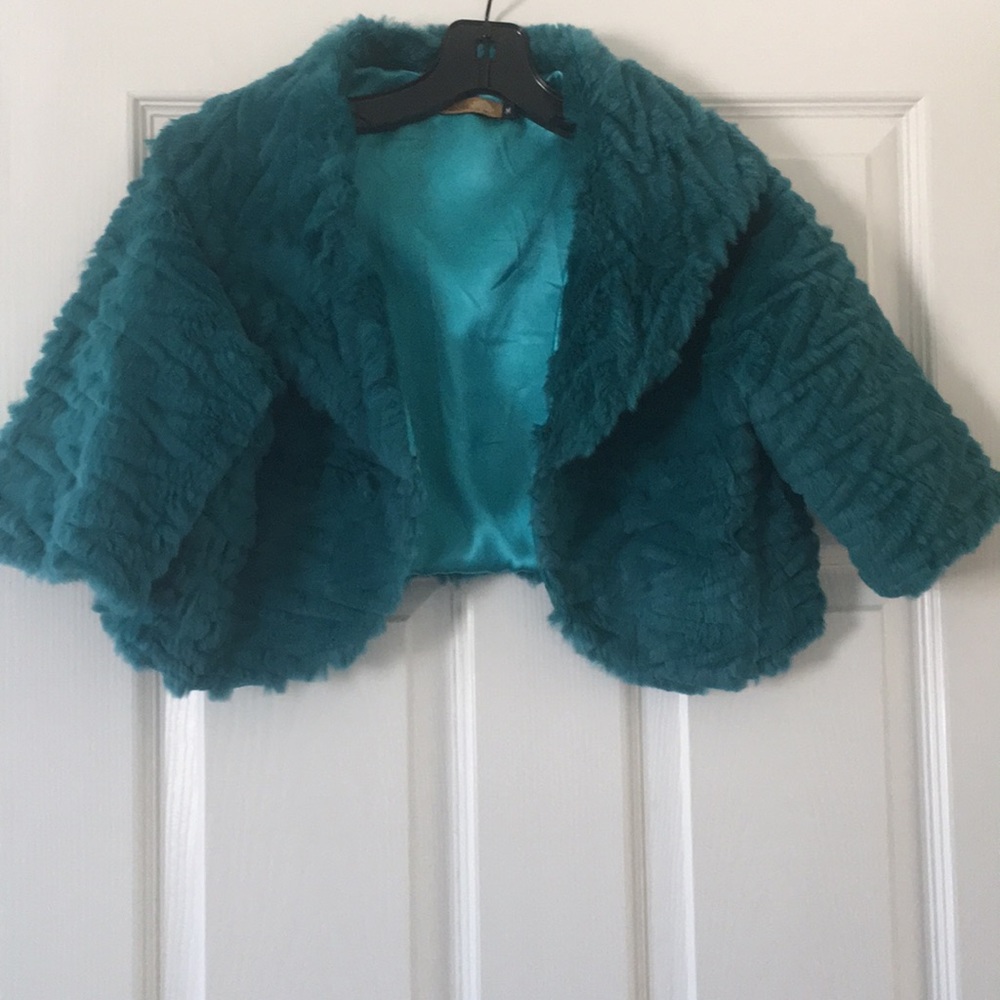 Rabbit cropped teal vest